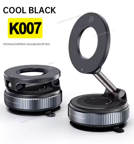 360° Magnetic Phone Mount | MagSafe Compatible Suction Cup Car & Desk Holder with Telescopic Arm