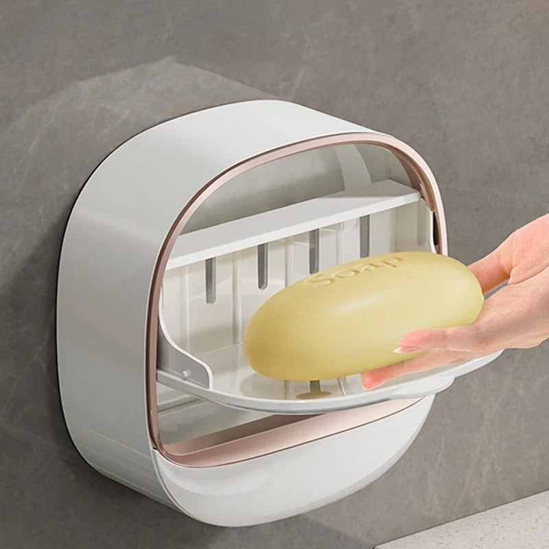 Wall Mounted Drain Soap Holder – Dustproof & Quick Dry Soap Storage Box: