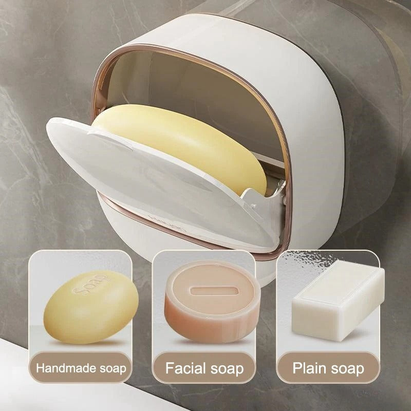Wall Mounted Drain Soap Holder – Dustproof & Quick Dry Soap Storage Box 🧼✨