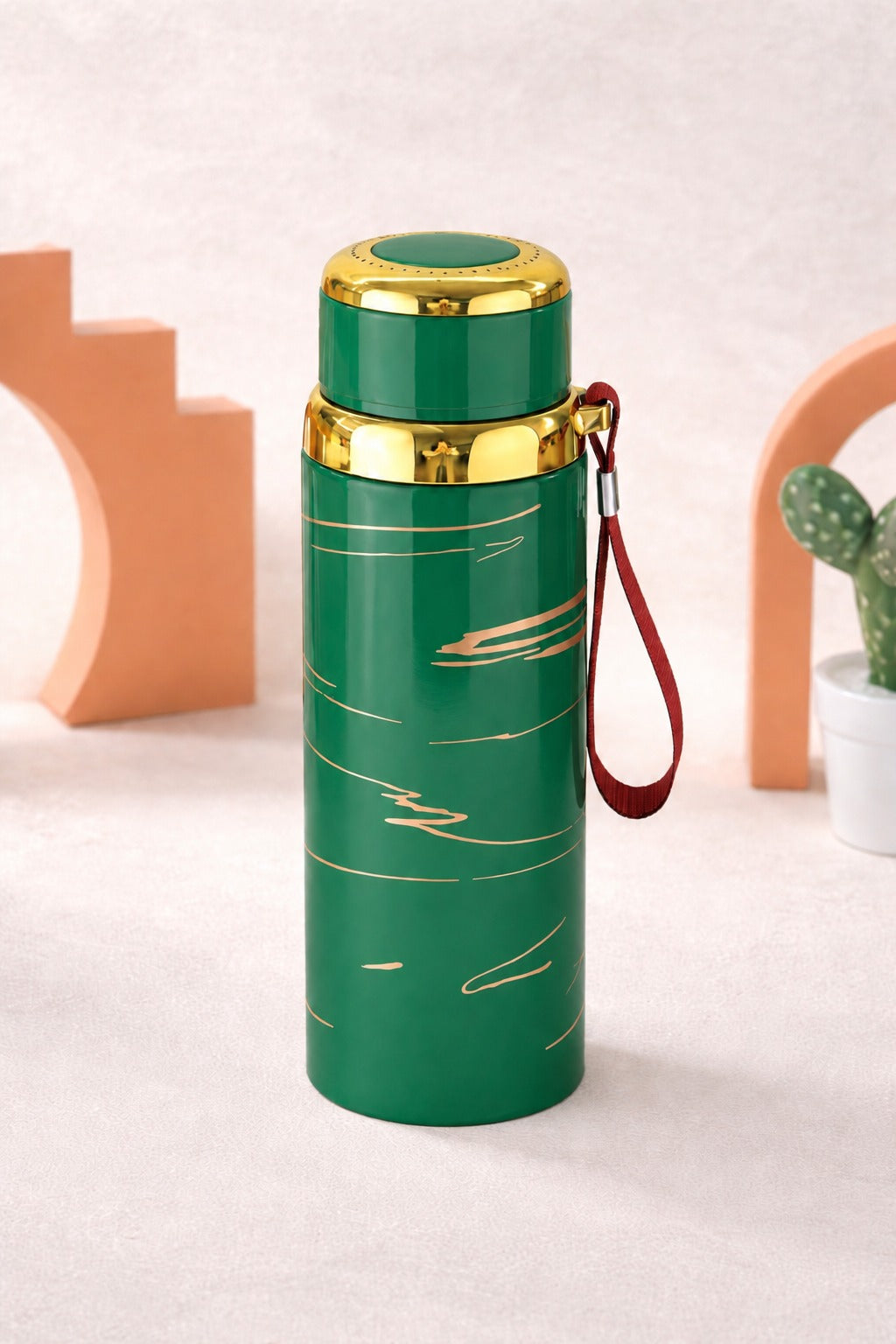 🖤 Premium Marble Stainless Steel Water Bottle – 800ml Vacuum Insulated Flask