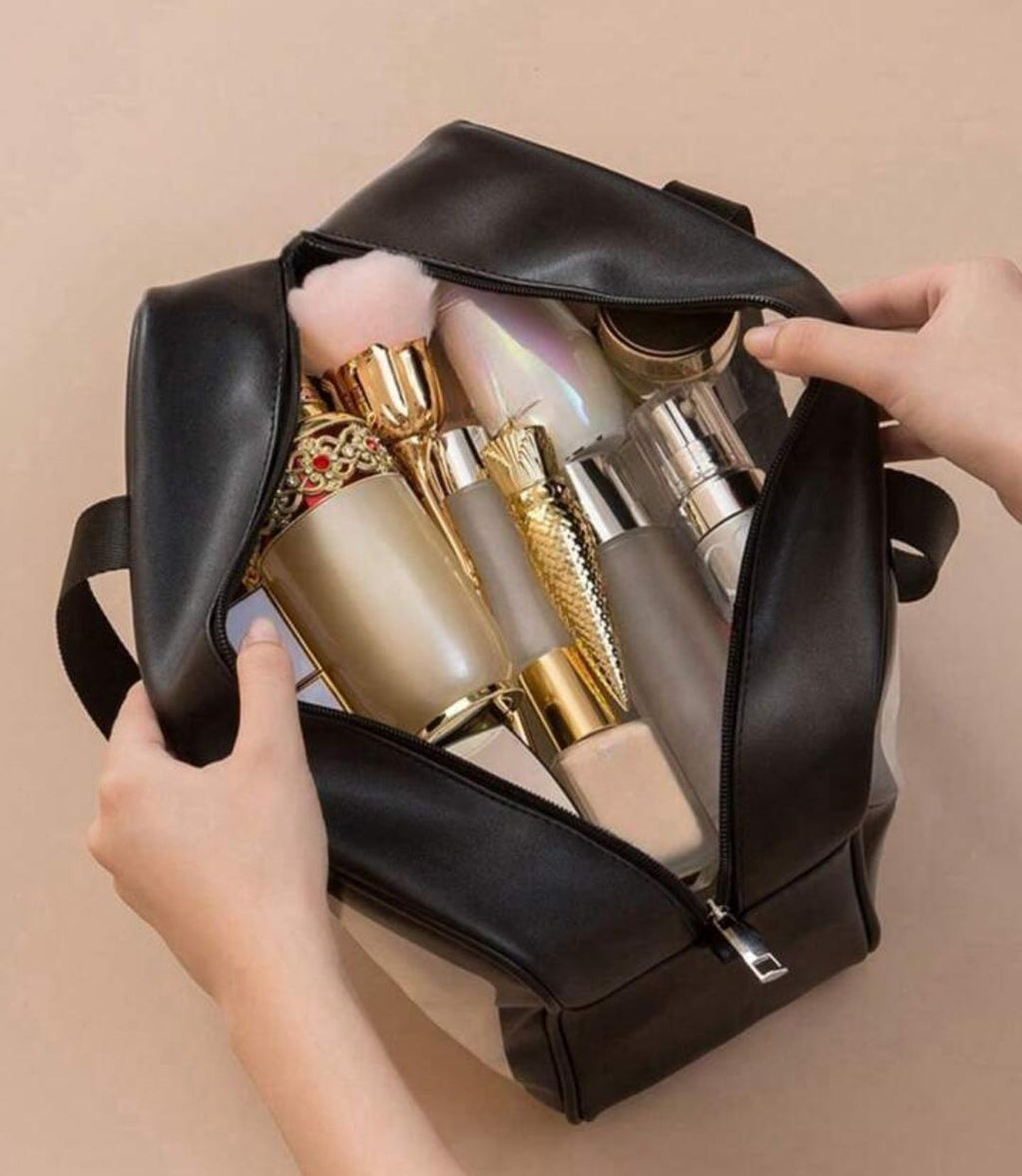Premium PVC Waterproof Washbag – Portable Clear Toiletry & Makeup Organizer Bag with Top Handle