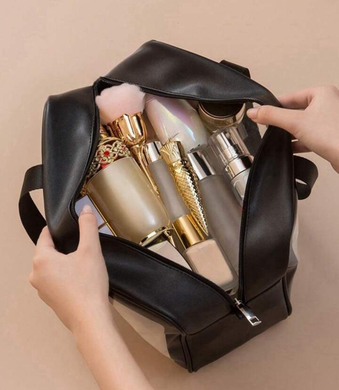 Premium PVC Waterproof Washbag – Portable Clear Toiletry & Makeup Organizer Bag with Top Handle