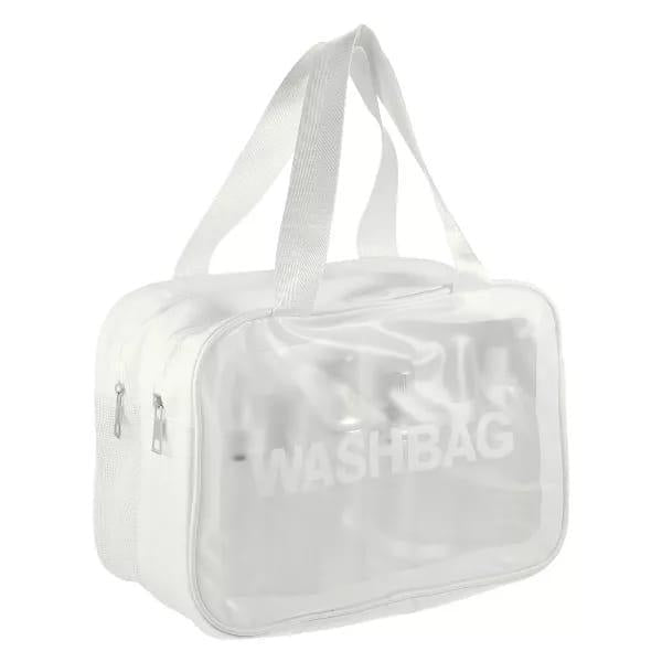 Premium PVC Waterproof Washbag – Portable Clear Toiletry & Makeup Organizer Bag with Top Handle
