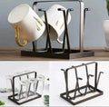 ☕ 6-Hook Metal Mug Holder – Space Saving Cup Organizer for Kitchen &amp; Office ✨