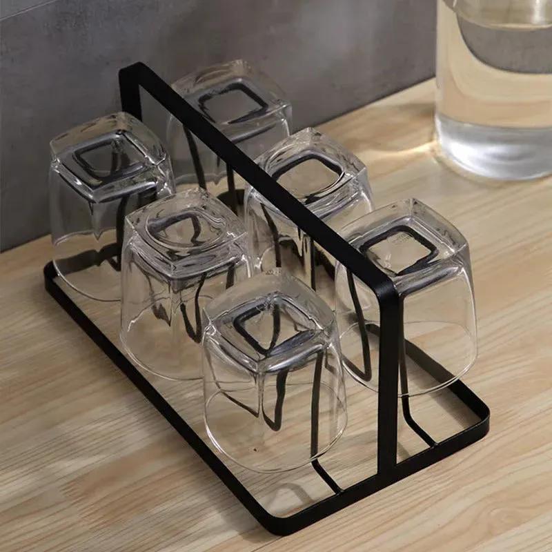 ☕ 6-Hook Metal Mug Holder – Space Saving Cup Organizer for Kitchen &amp; Office ✨